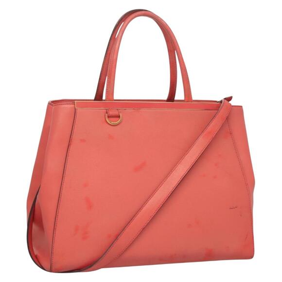 FENDI To Joule Hand Bag Leather Pink Gold - Picture 1 of 14